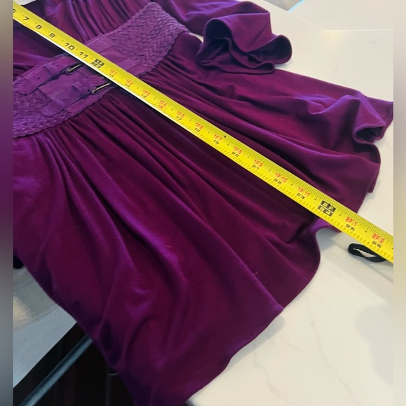 New Beautiful Sky plum Purple Blouse with Belted Waist - Picture 7 of 8